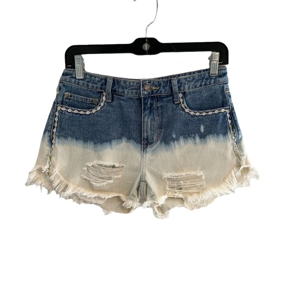FREE PEOPLE Acid Wash Ombré Denim Shorts Sz. 25